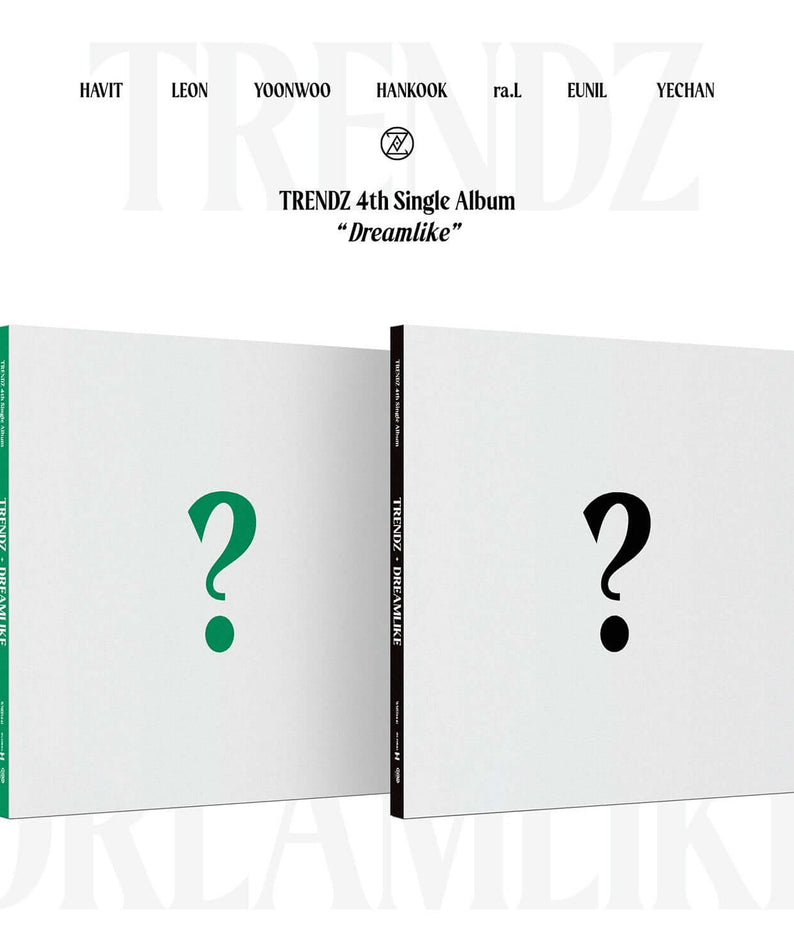 TRENDZ - 4th Single Album [DREAMLIKE] (DREAM ver. / LIKE ver) (Random) - Album Kpop, pochette double blanche, visuel studio