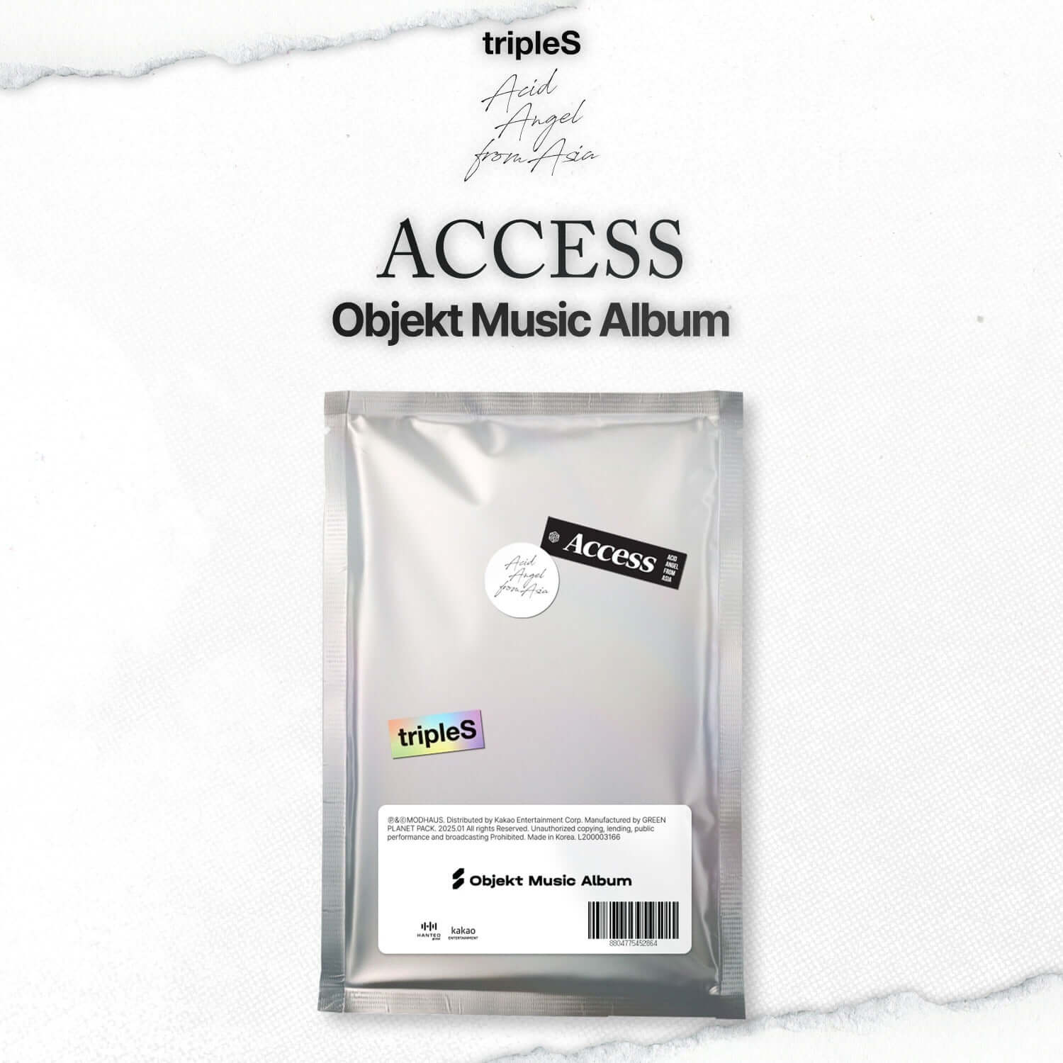 TRIPLES - Acid Angel from Asia [ACCESS] (Objekt Music Album) : pochette Kpop Access sur fond marbre, marque tripleS, visuel album