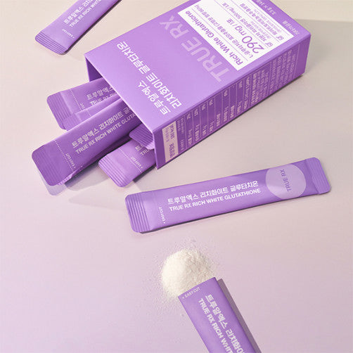 TRUE RX Rich Enzyme Deep Clean 20 Packs 1 Box, marque TRUE RX, sachets violets sur fond clair, vue produit