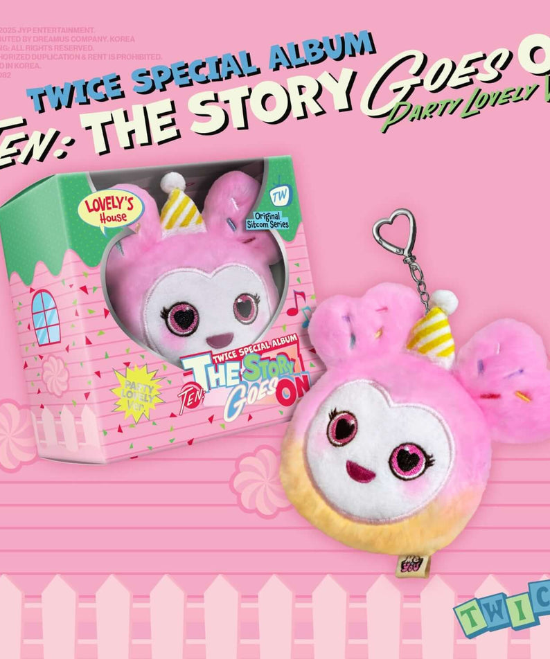 TWICE - [TEN: The Story Goes On] (Party lovely ver.) - Album Kpop : boîte et peluche rose, visuel spécial Party Lovely.