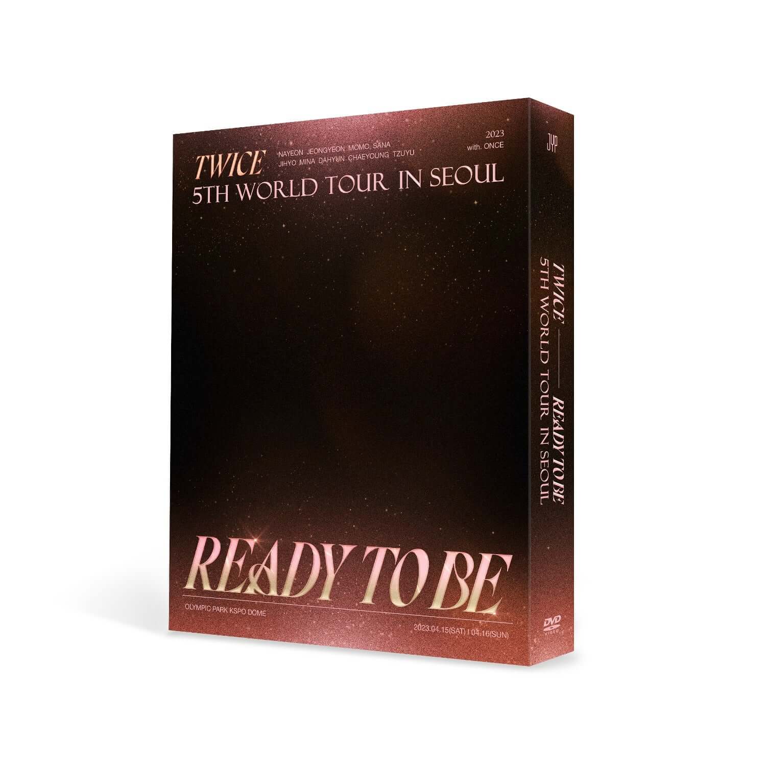TWICE - TWICE 5TH WORLD TOUR [READY TO BE] IN SEOUL DVD - Album Kpop, coffret brun sur fond blanc