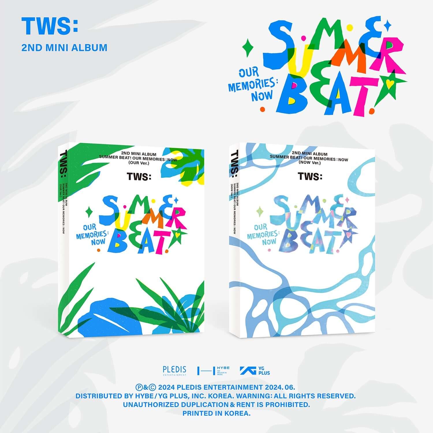 TWS - 2nd Mini Album [SUMMER BEAT!] (Random) - Album Kpop, visuel couverture couleurs été, pack de disques TWS.