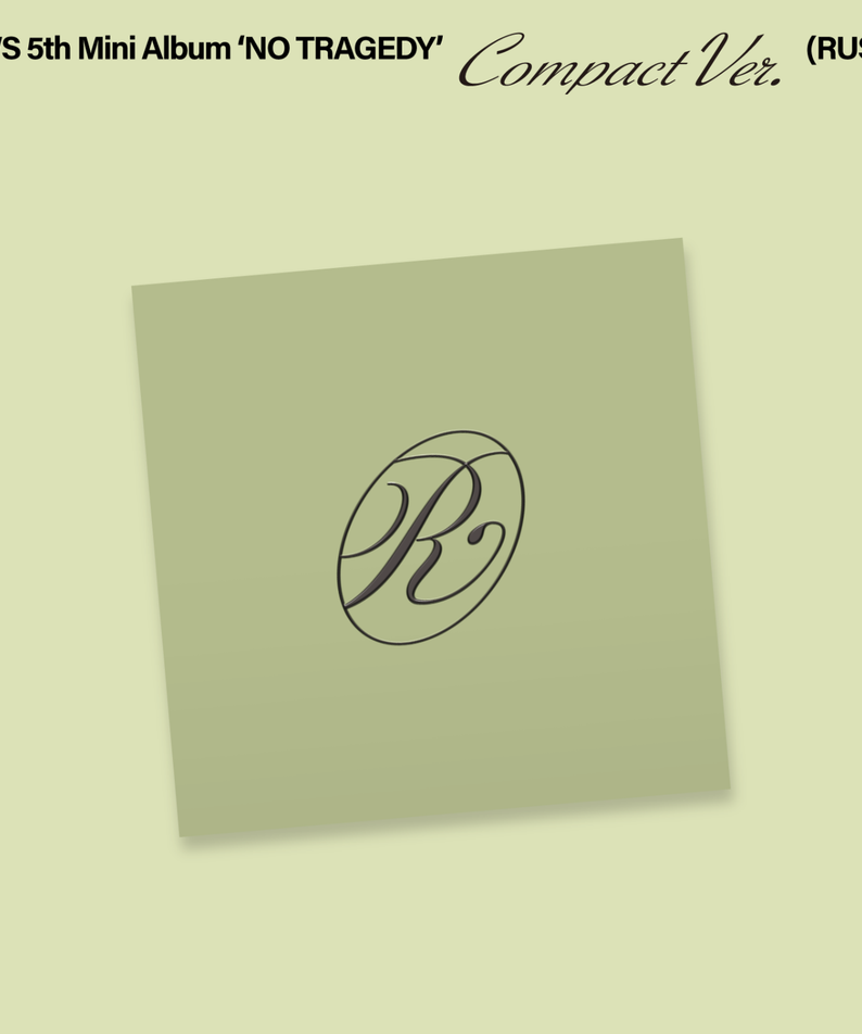 TWS - 5th Mini Album [NO TRAGEDY] (COMPACT Ver.) (RUSH) (Random 1 of 6) : pochette verte minimaliste, branding R logo