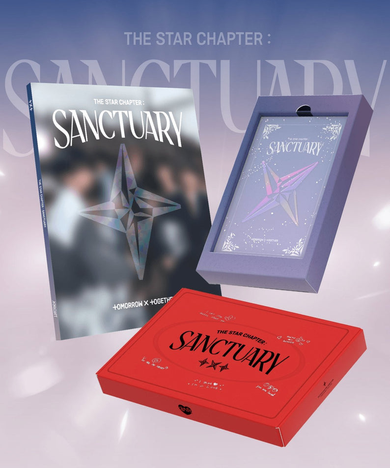TXT - [ : SANCTUARY] (KNIGHT / SAVIOR / LOVER Ver.) (Set of 3) - Album Kpop, coffrets album sur fond violet, set TXT