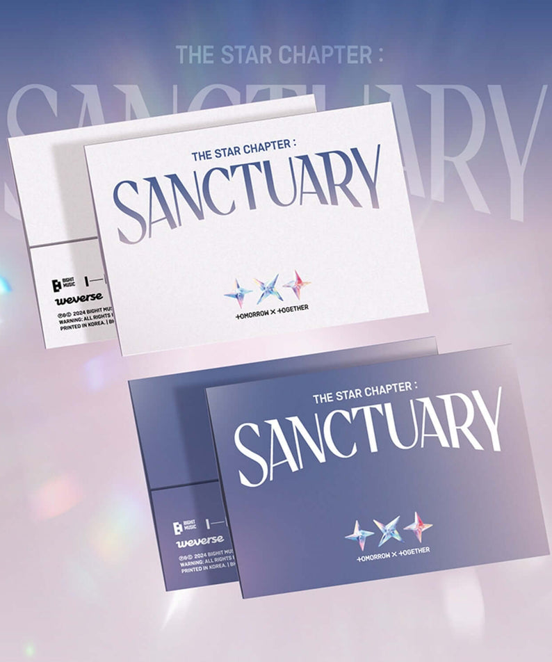 TXT - [ : SANCTUARY] (Weverse Albums ver.)(Set of 2) - Album Kpop, couvertures Weverse bleu et blanc sur fond dégradé