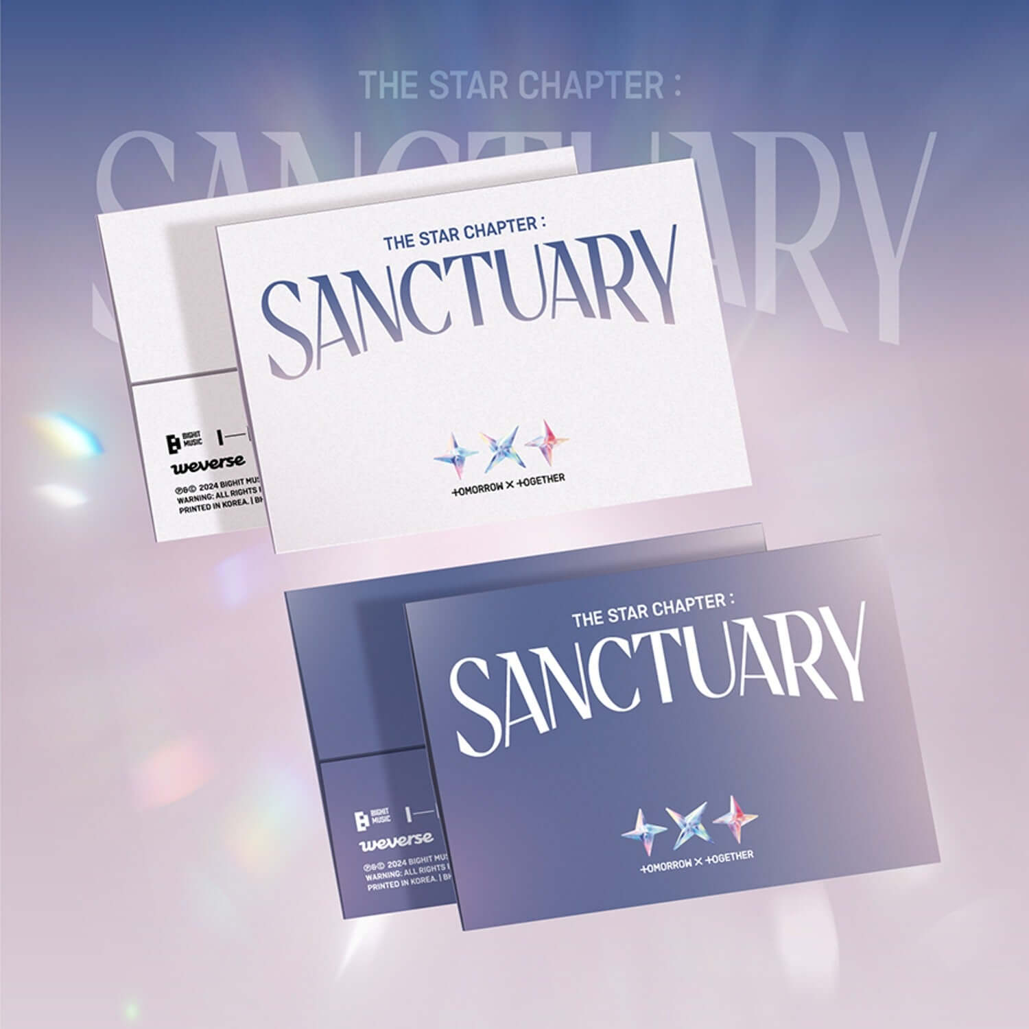 TXT - [ : SANCTUARY] (Weverse Albums ver.)(Set of 2) - Album Kpop, couvertures Weverse bleu et blanc sur fond dégradé