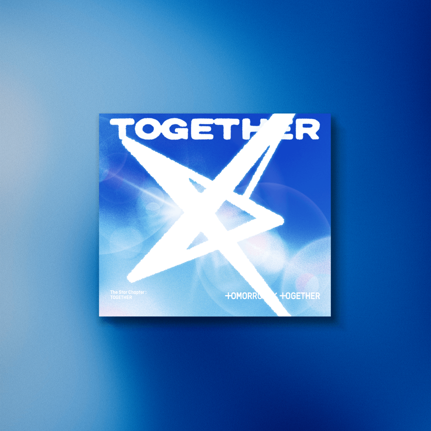 TXT - [ : TOGETHER] (Solo Track Ver.) (Random 1 of 5) - Album Kpop : pochette bleue avec logo TOGETHER et visuel étoilé
