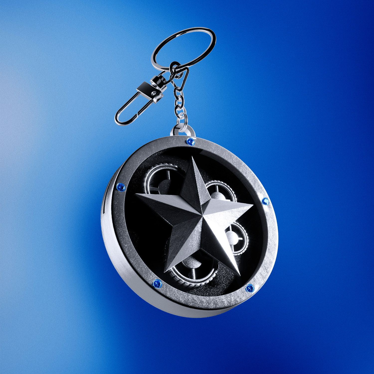 TXT - [ : TOGETHER] (Star Keyring Ver.) - Album Kpop : porte-clés étoile argenté sur fond bleu, style merchandise TXT