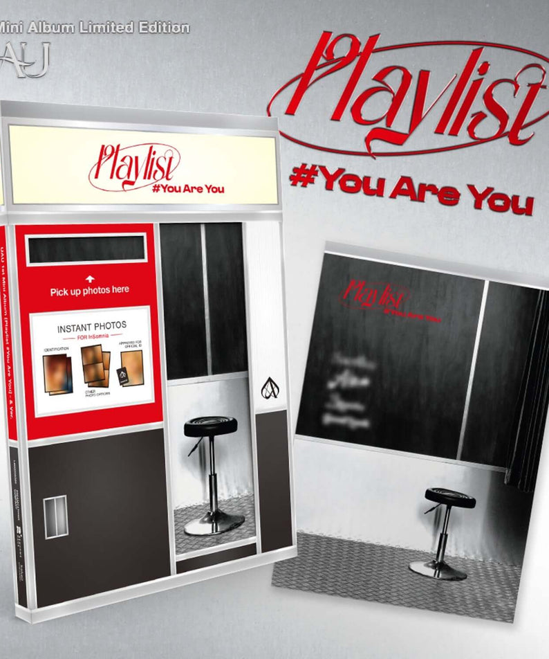 UAU - 1st Album [Playlist #You Are You] (Limited) - Album Kpop, visuel coffret PlayVis avec photos et présentoir.