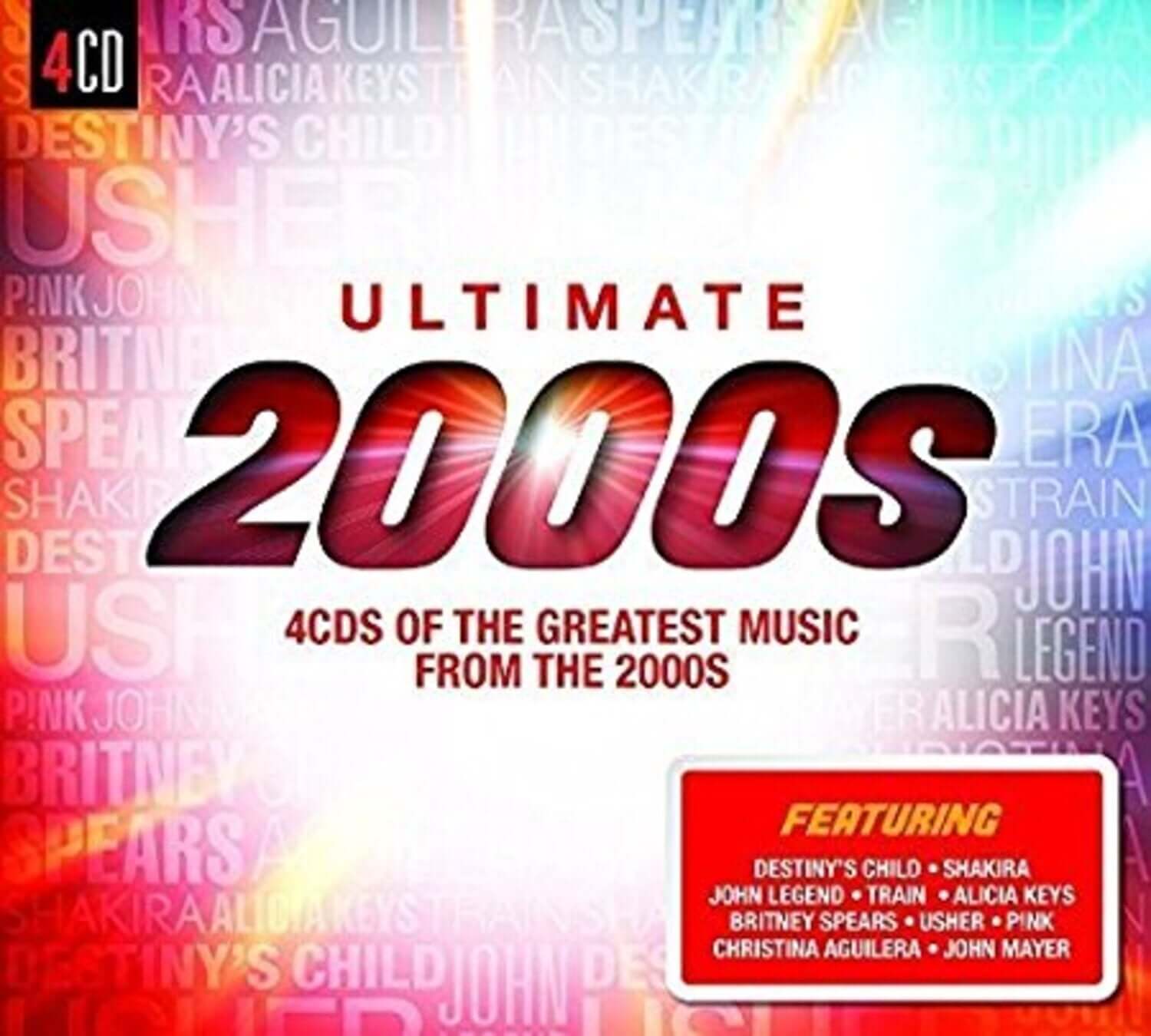 ULTIMATE 2000S - 4CDS OF THE GREATEST MUSIC <4 FOR 1> - Album Kpop, pochette 4CD, visuel pop 2000s avec artistes et étoiles
