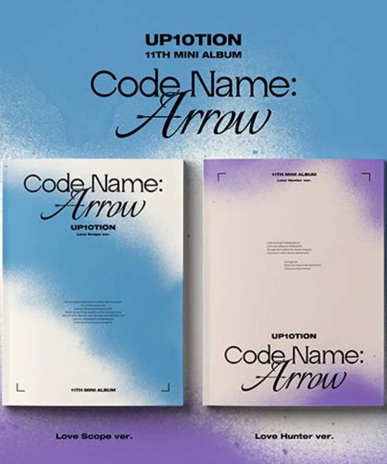 UP10TION - 11th [Code Name: Arrow] (Set of 2) - Album Kpop : 2 pochettes Love Scope ver & Love Hunter ver sur fond bleu