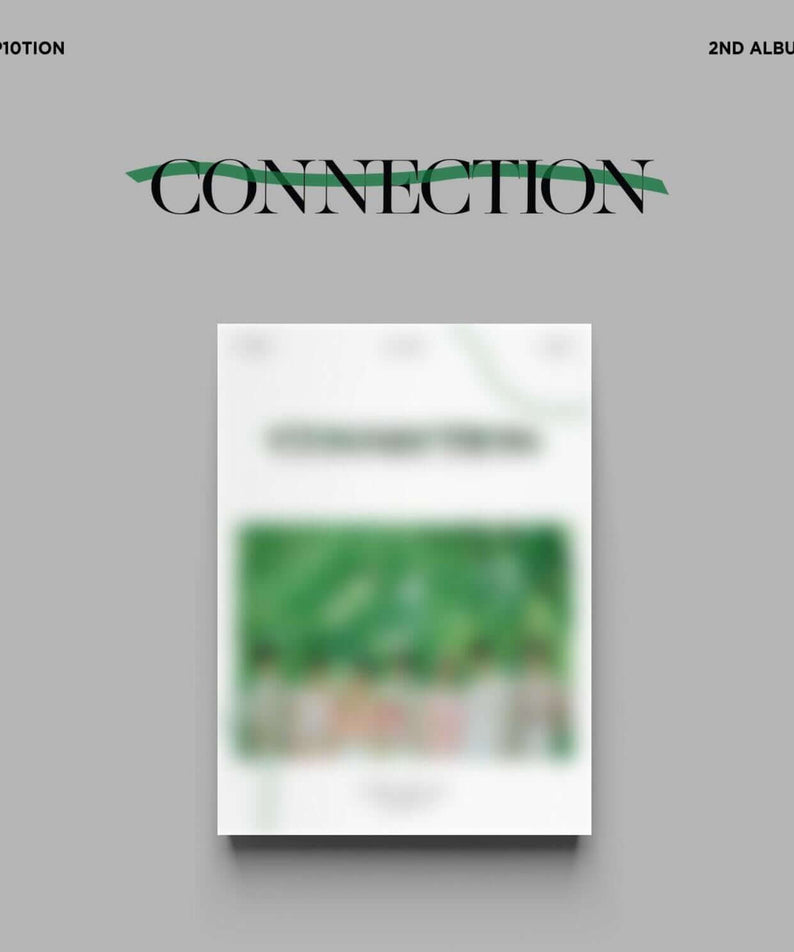 UP10TION - 2nd Album [CONNECTION (illuminate ver.)] - Album Kpop, couverture verte sur fond gris, visuel promo 2e album.