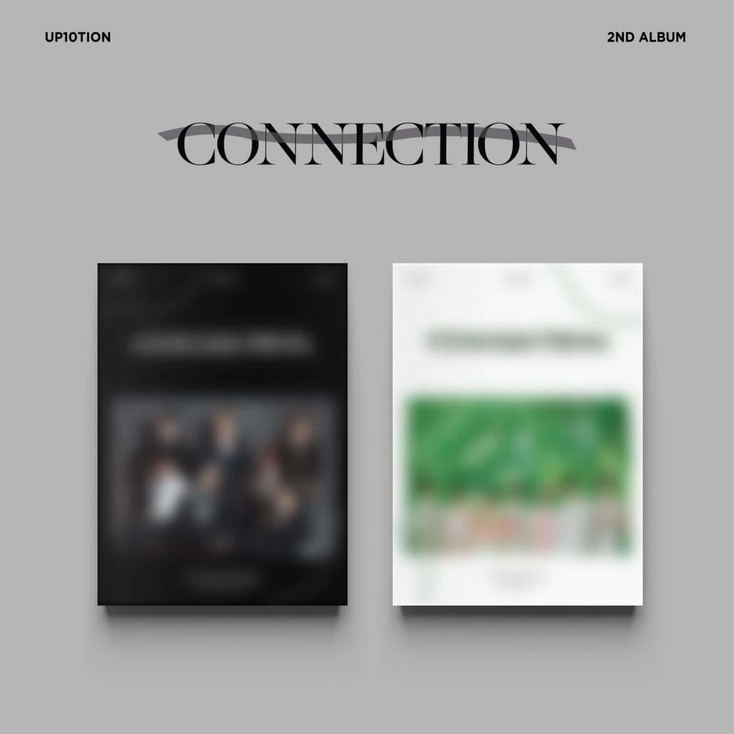 UP10TION - 2nd Album [CONNECTION] (silhouette + illuminate ver.) - Album Kpop, couverture sur fond gris, visuel silhouette et lumière