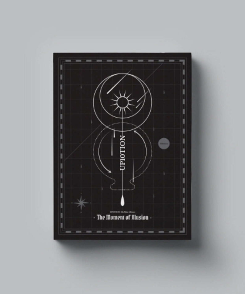 UP10TION - 8th Album [The Moment of Illusion] (Illusion ver.) - Album Kpop : pochette noire graphique sur fond gris
