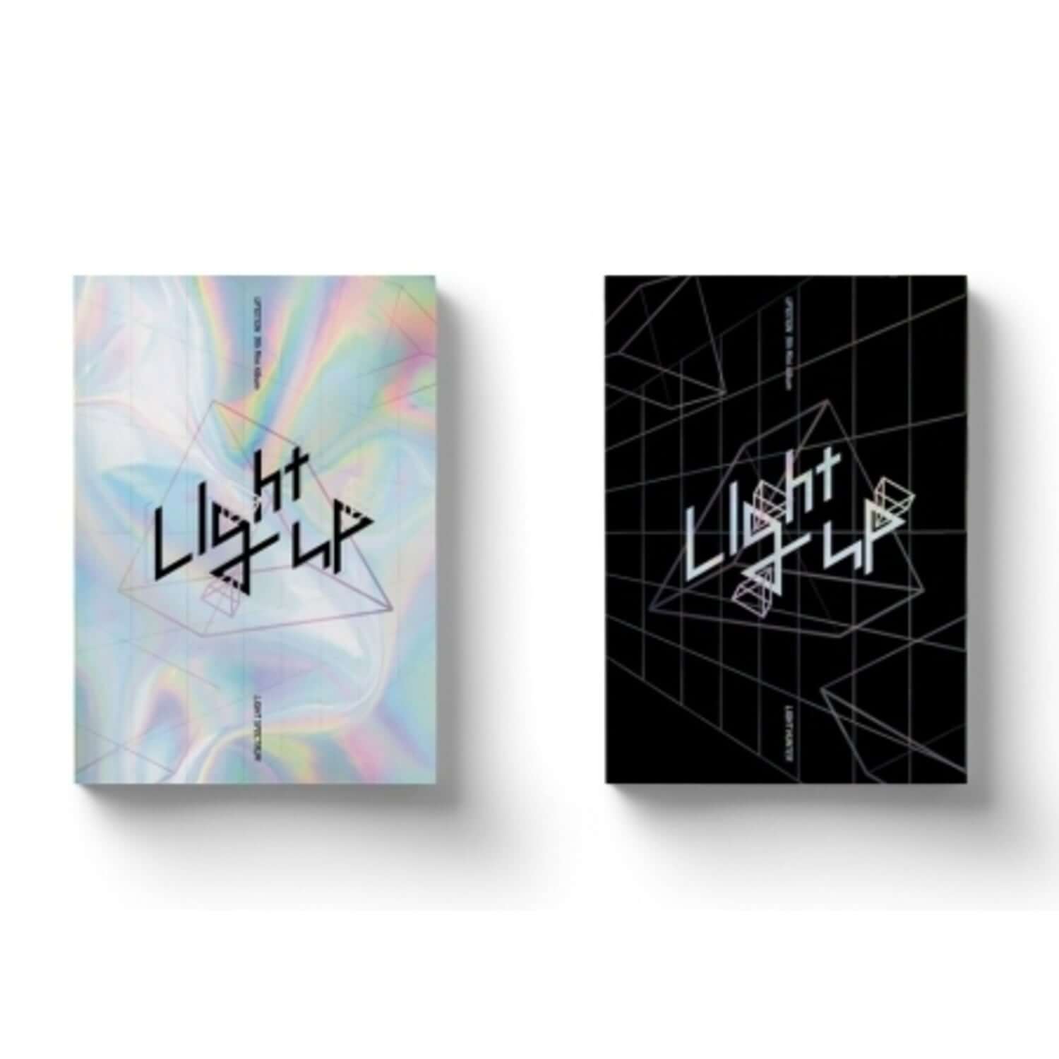 UP10TION - 9th Album [Light UP] - Album Kpop, pochette double: designs néon noir et bleu, style futuriste brand UP10TION