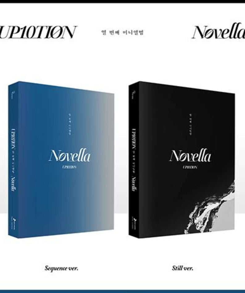 UP10TION - [Novella] (Set) - Album Kpop, coffret Novella; visuel bleu et noir sur fond clair, versions Sequent/Split