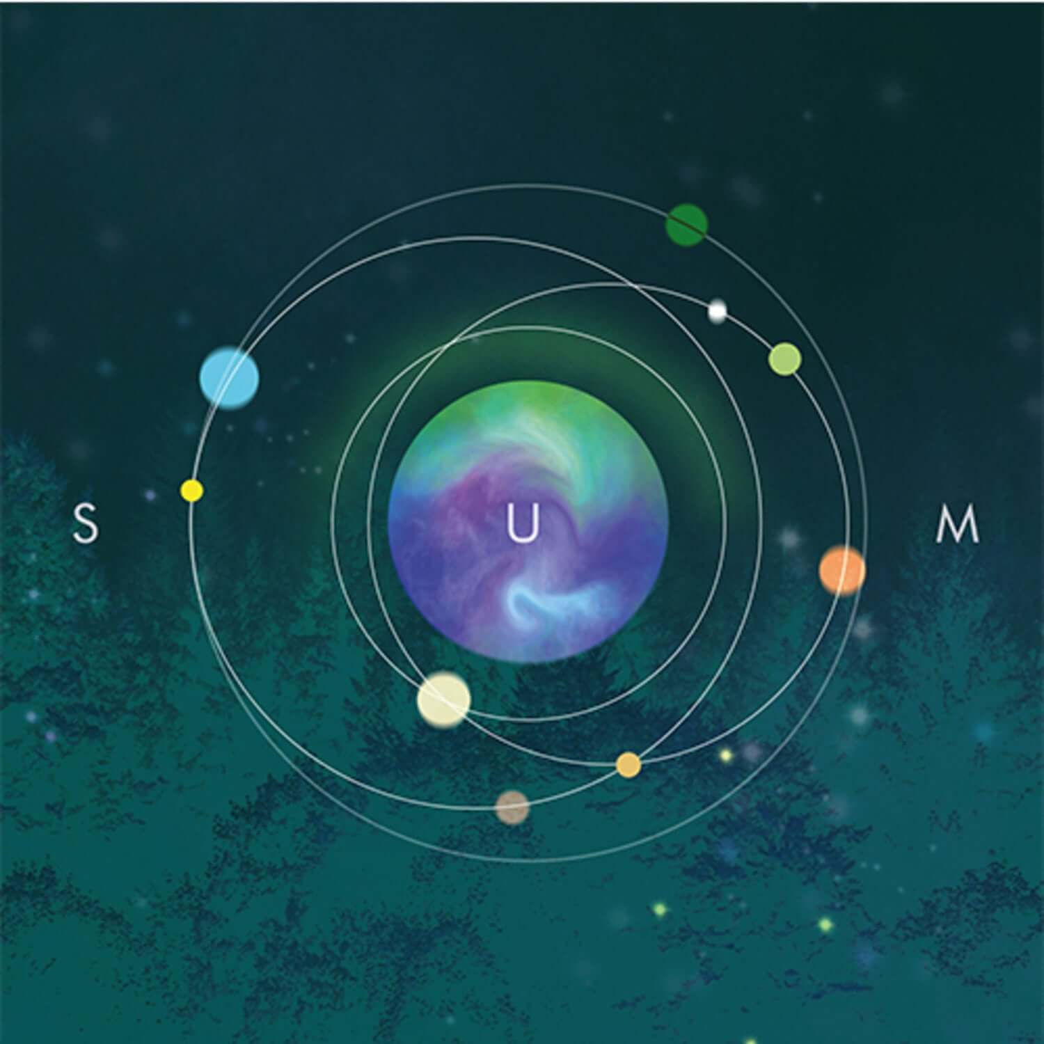 VARIOUS ARTISTS - [∞] (2CD) - Album Kpop, pochette graphique avec sphère, cercles et étoiles, design moderne bleu/vert.