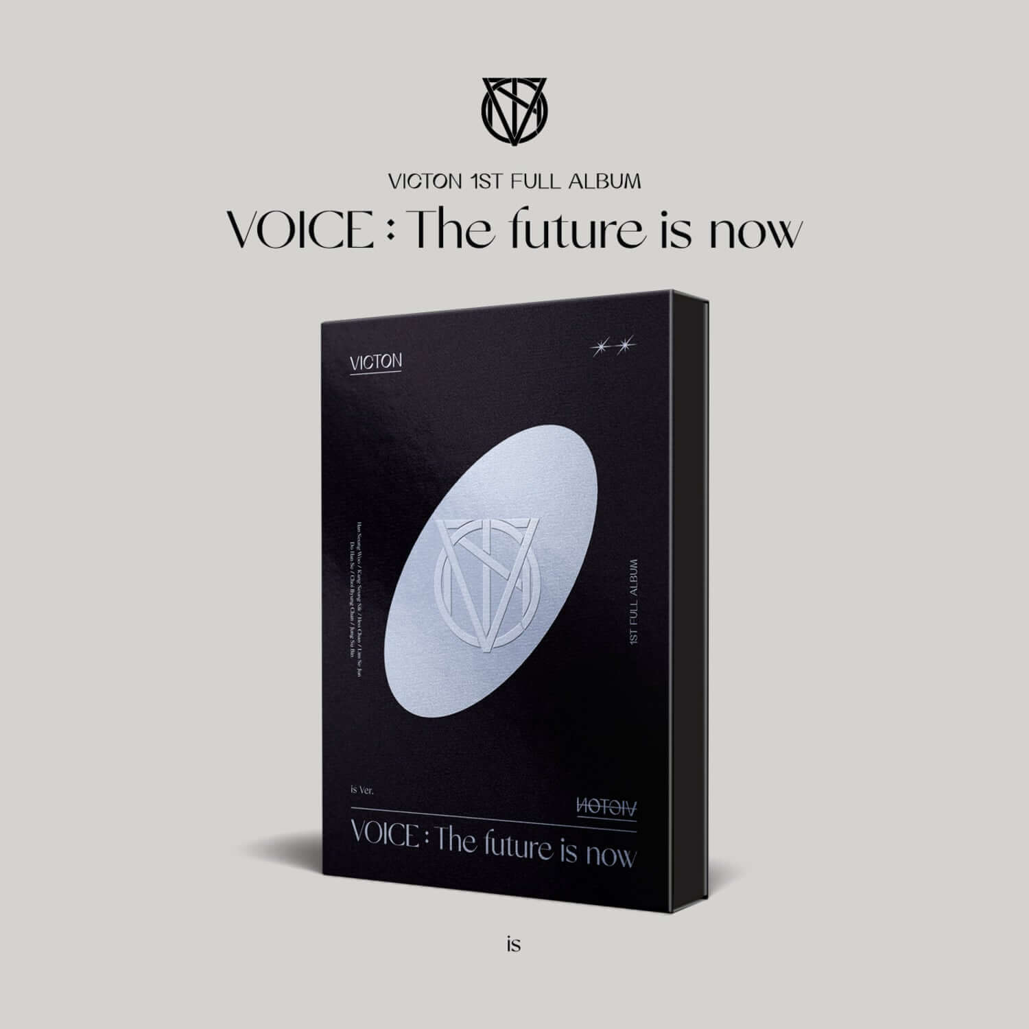VICTON - 1st Album [VOICE : The future is now] - is ver. Album Kpop, coffret noir VICTON, visuel futuriste.