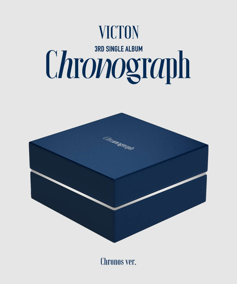 VICTON - 3rd Single Album [Chronograph] (Chronos Ver.) - Album Kpop : boîte bleue Chronos ver. sur fond clair.