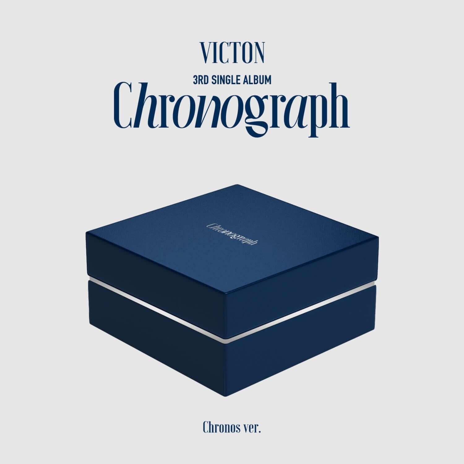VICTON - 3rd Single Album [Chronograph] (Chronos Ver.) - Album Kpop : boîte bleue Chronos ver. sur fond clair.