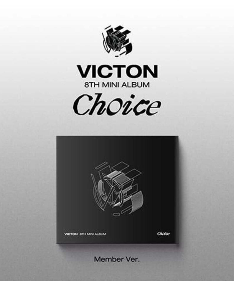 VICTON - 8th Mini Album [Choice] (Digipack ver.)(Random 1 of 5) - Album Kpop, pochette noire “Choice” sur fond clair