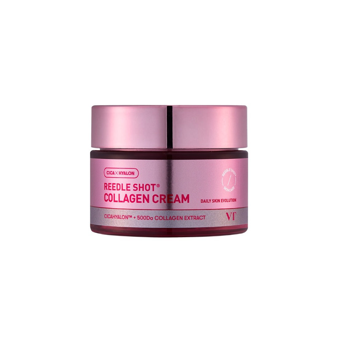 VT COSMETICS Reedle Shot® Collagen Cream - 50ml : crème au collagène, pot rose sur fond blanc