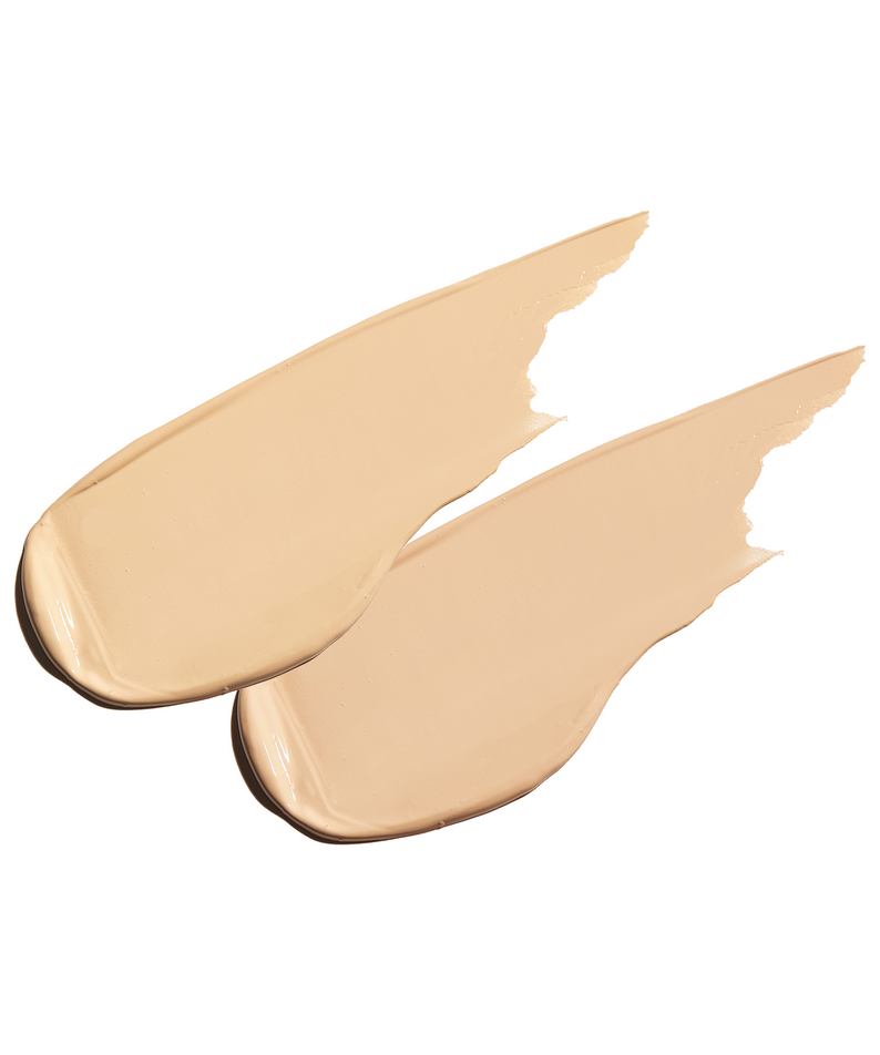 VT COSMETICS Riddle Shot Synergy Cushion 15g : maquillage crème beige sur fond blanc, texture en cuillères.