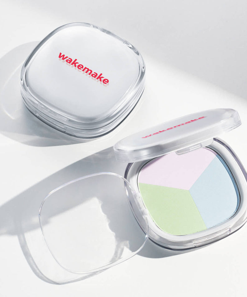 Boîtier de beauté ouvert WAKE MAKE Stay Fixer Multi Color Patc 8.6g, maquillage matriciel coloré.