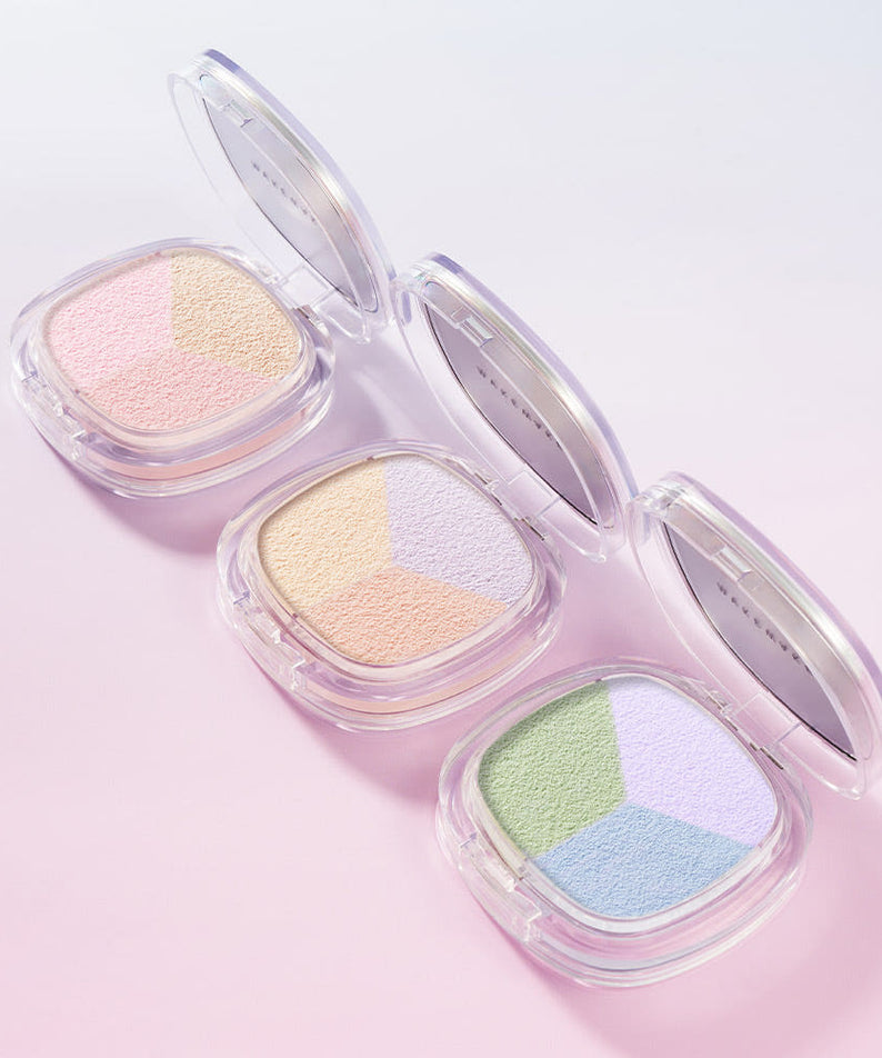 Poudre WAKE MAKE Stay Fixer Multi Color 4g en plusieurs couleurs pastel, maquillage compact et élégant.