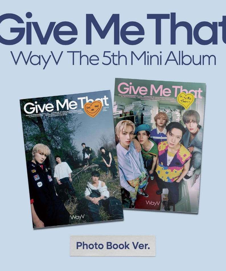 WAYV - 5th Album [Give Me That] (Photobook Ver.) (Random) - Album Kpop : photobooks “Photo Book Ver.” sur fond bleu.