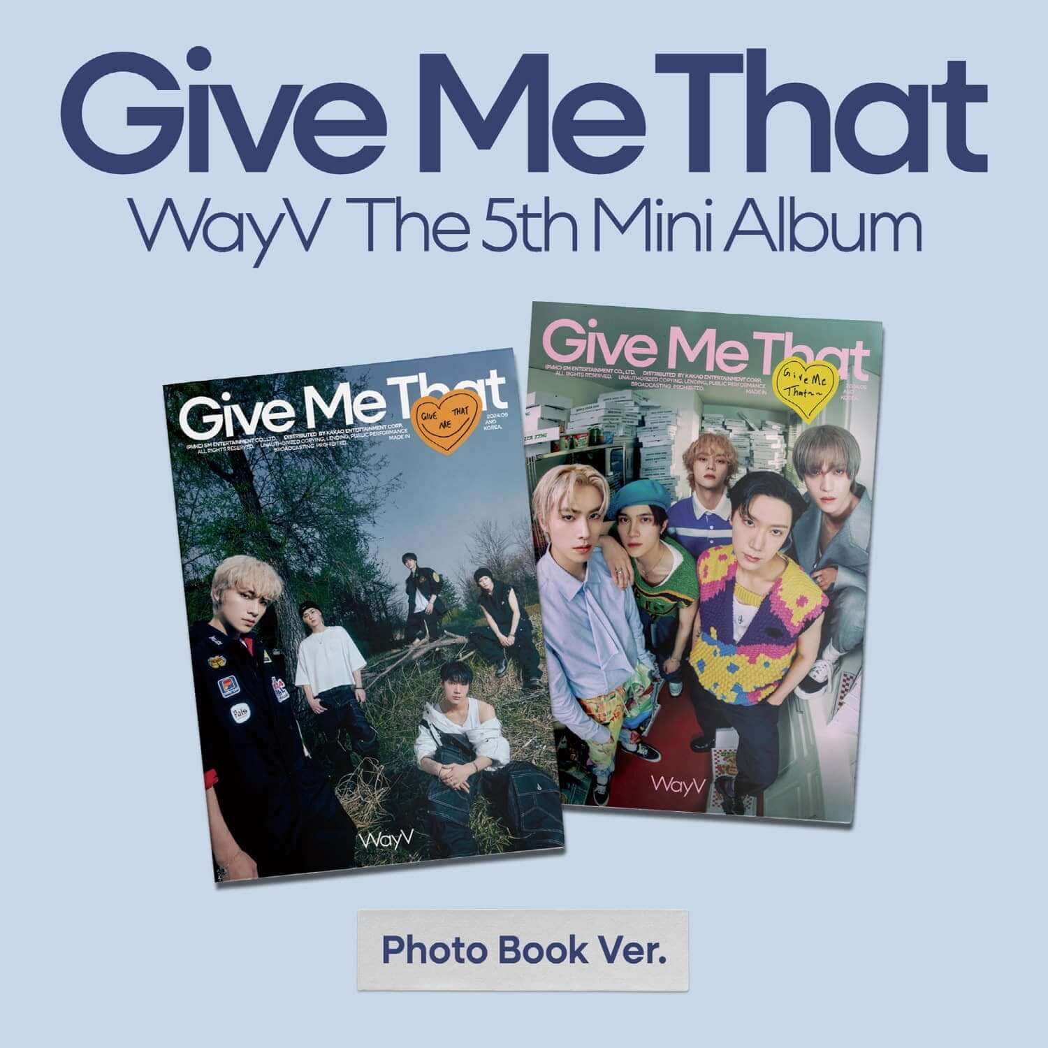 WAYV - 5th Album [Give Me That] (Photobook Ver.) (Random) - Album Kpop : photobooks “Photo Book Ver.” sur fond bleu.