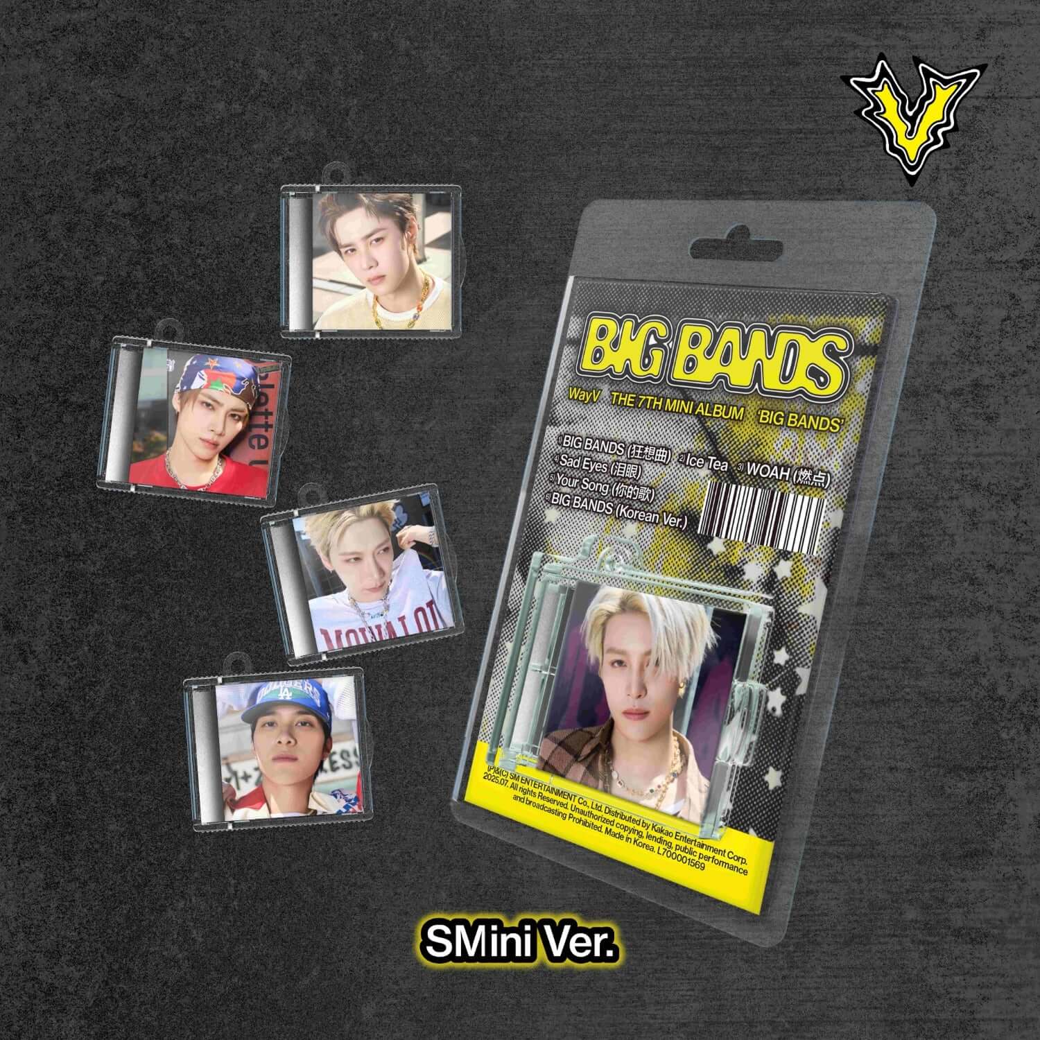 WAYV - 7th Album [BIG BANDS] (SMini Ver.) (Random 1 of 5) - Album Kpop, visuel packaging avec photos sur fond noir.