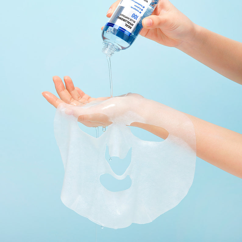 WELLAGE Real Hyaluronic Blue Ampoule Mask 5 Sheets