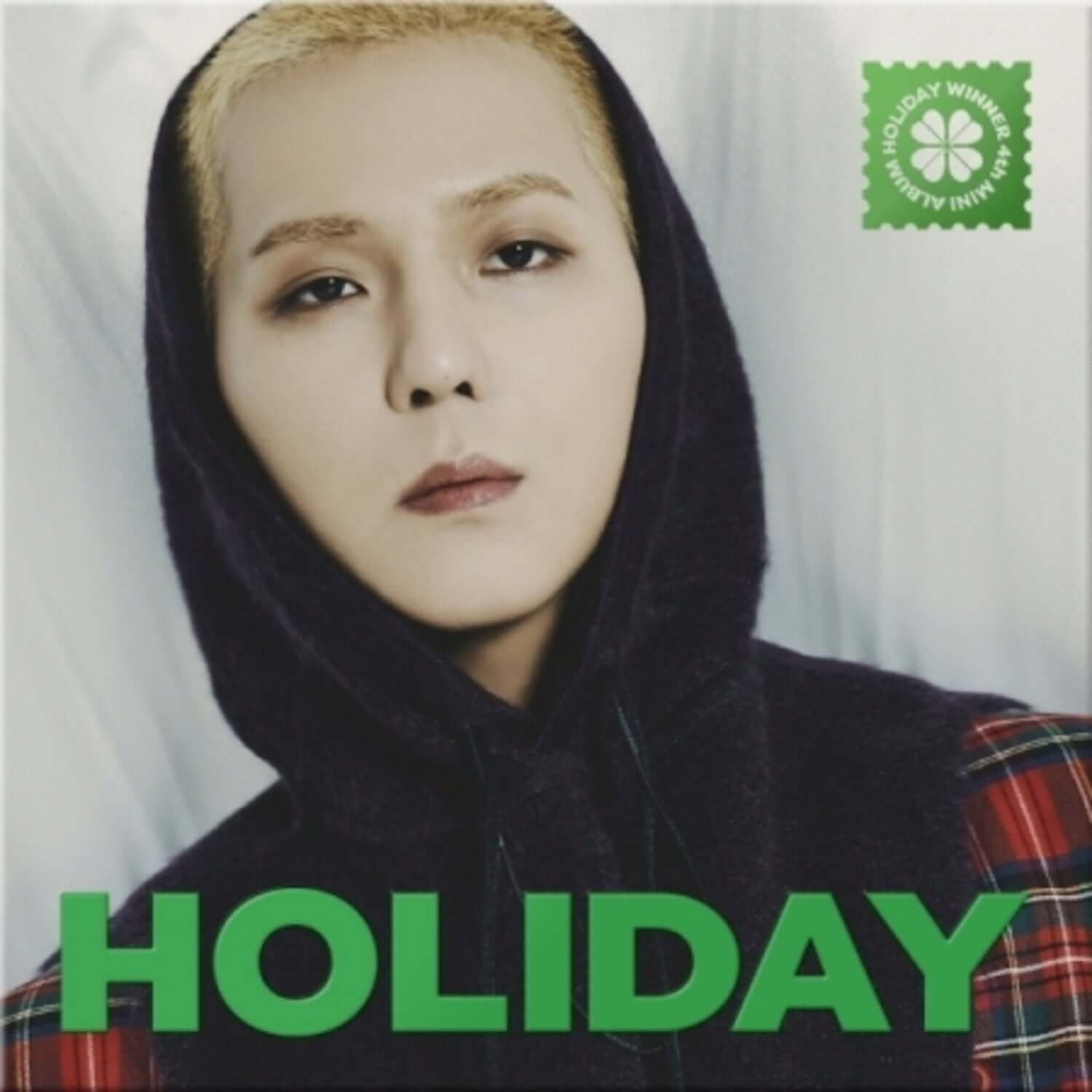 WINNER - 4th MINI ALBUM [HOLIDAY] (DIGIPACK ver.) MINO ver. - Album Kpop : visuel “Holiday” avec visages et badge vert.