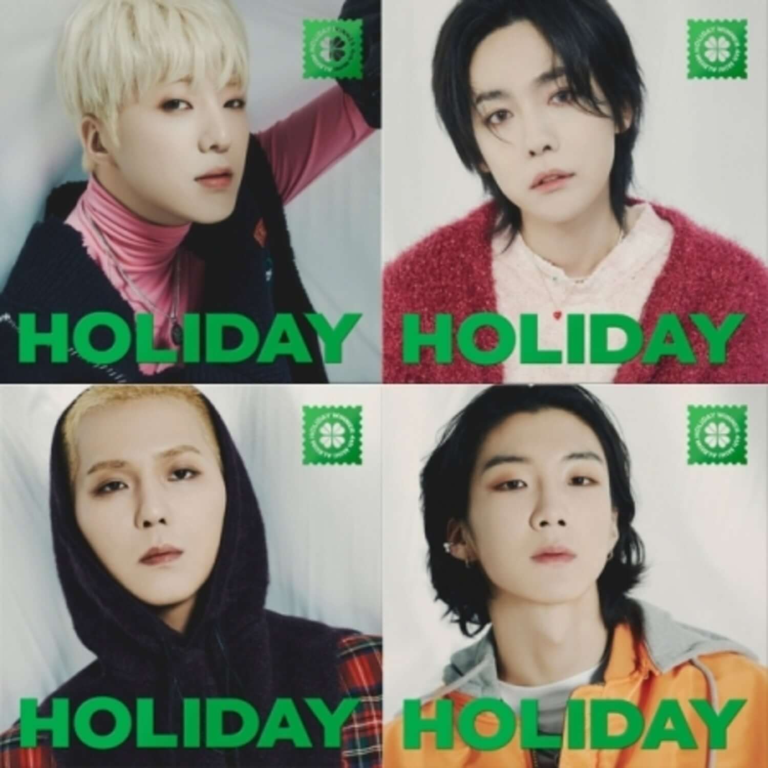 WINNER - 4th MINI ALBUM [HOLIDAY] (DIGIPACK ver.) Set of 4 - Album Kpop, photos de membres sur fond vert HOLIDAY