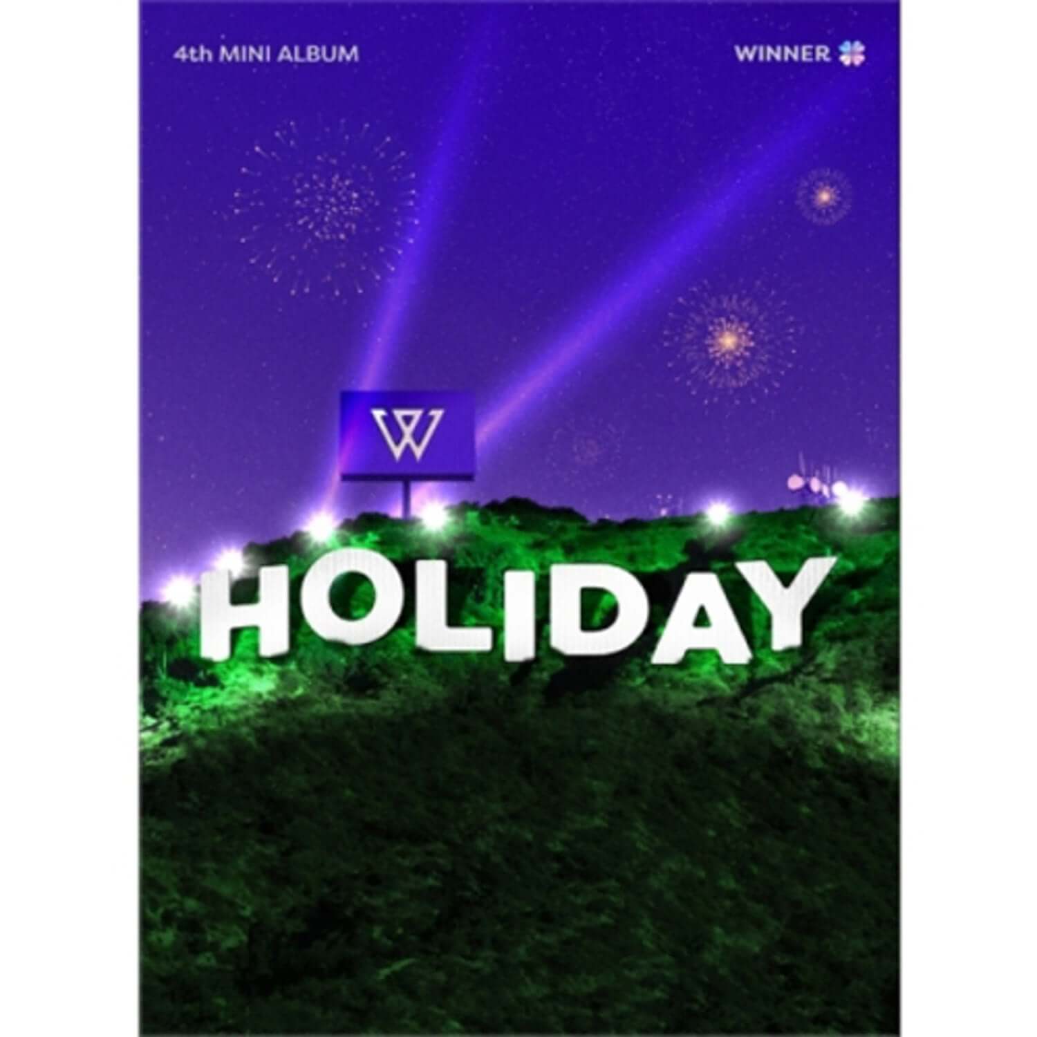 WINNER - 4th MINI ALBUM [HOLIDAY] (PHOTOBOOK ver.) NIGHT ver. - Album Kpop, pochette nuit étoilée violette Holiday W