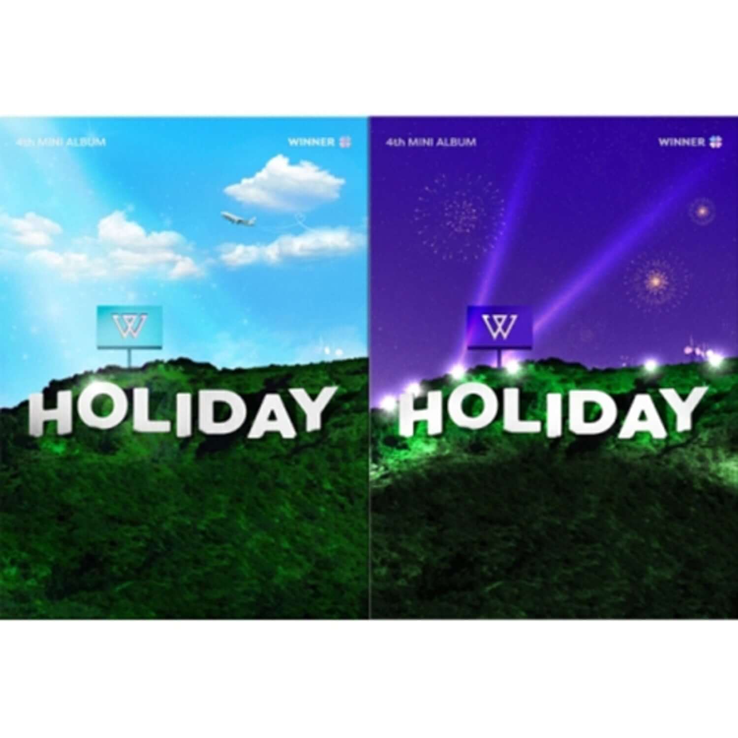 WINNER - 4th MINI ALBUM [HOLIDAY] (PHOTOBOOK ver.) Set of 2 - Album Kpop, coffret photo, visuel paysage Holiday.