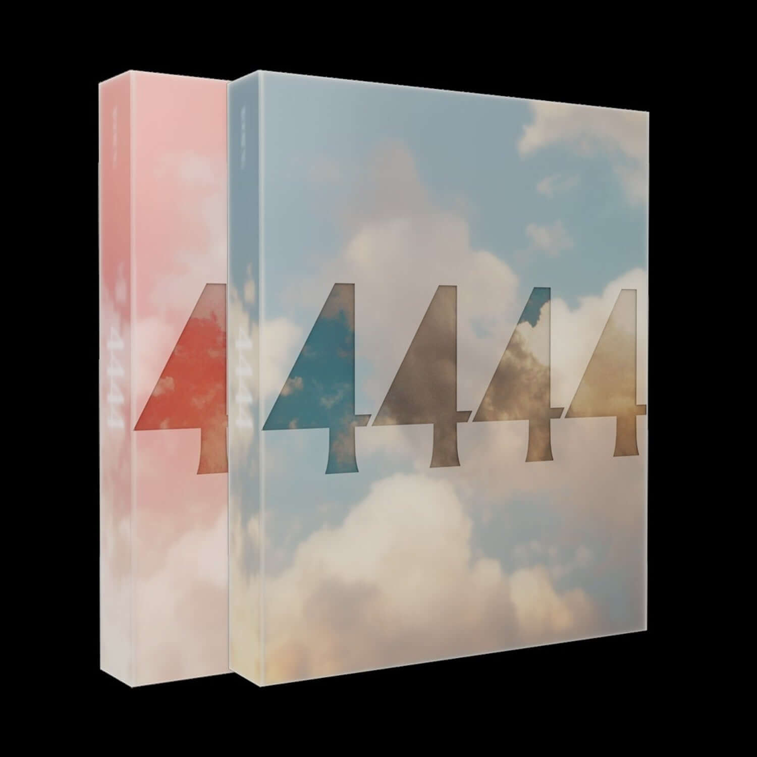 WOOSUNG - 4444 (DELUXE RED VER. / DELUXE BLUE VER.) (Random) - Album Kpop, visuel boîtiers rouge/bleu sur fond noir