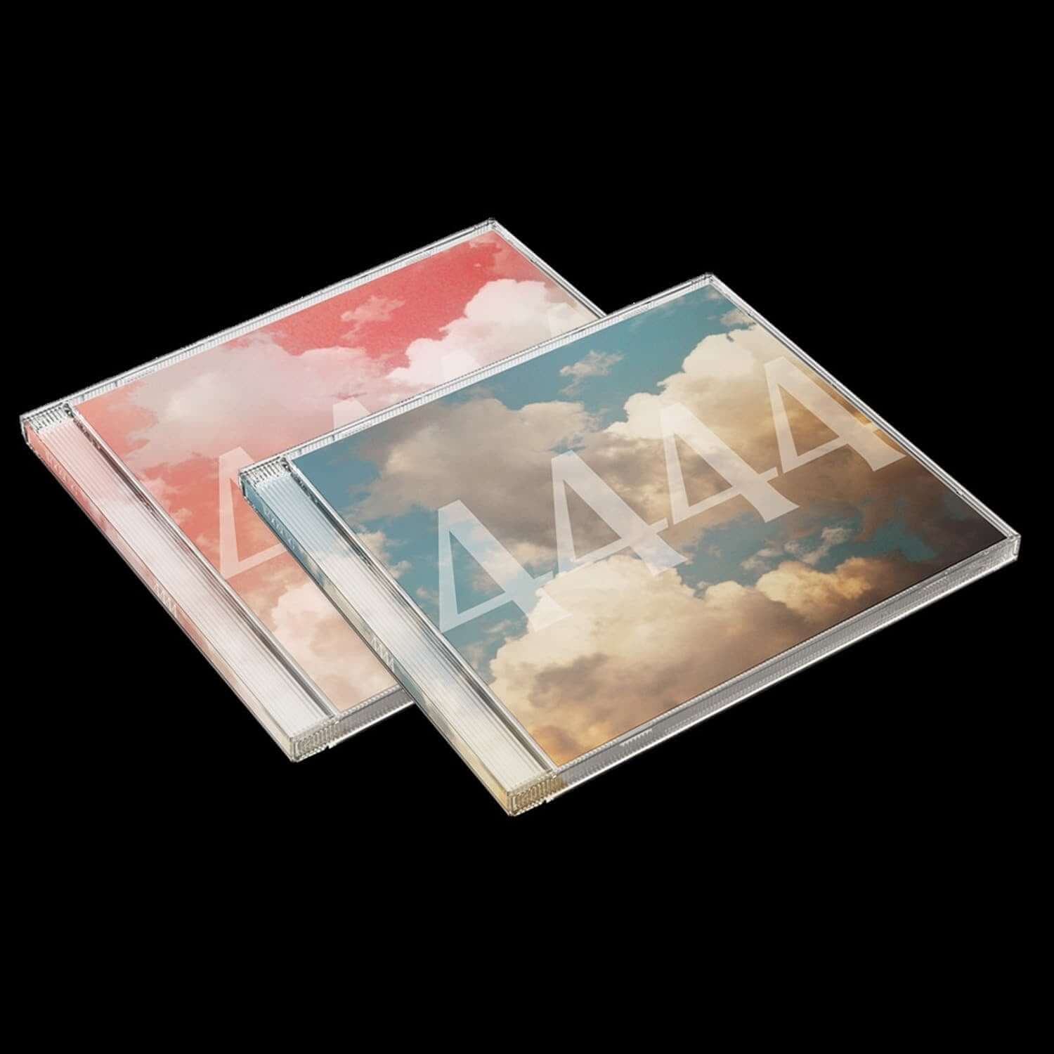 WOOSUNG - 4444 (JEWEL RED VER. / JEWEL BLUE VER.) (Random) - Album Kpop, jaquettes rouge et bleu sur fond noir.