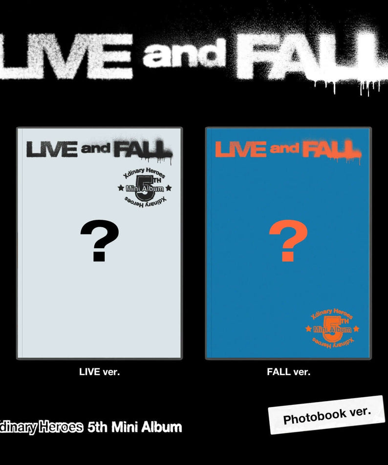 XDINARY HEROES - 5th Album [LIVE and FALL] (Random 1 of 2) - Album Kpop : pochettes LIVE et FALL, fan art visuel.
