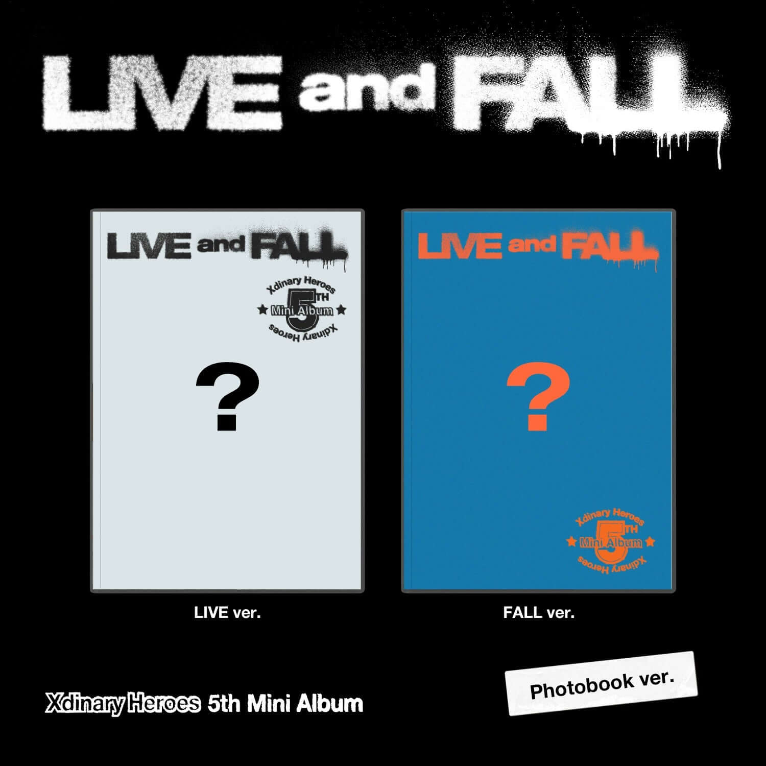 XDINARY HEROES - 5th Album [LIVE and FALL] (Set of 2) - Album Kpop : visuel coffrets LIVE/FALL, marque XDINARY HEROES