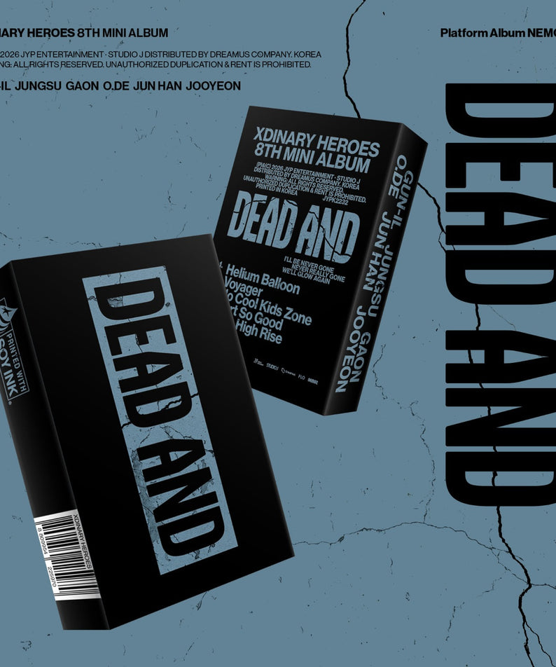 XDINARY HEROES - DEAD AND (Platform Album NEMO ver.) - Album Kpop, visuel pochette noire et bleue, pack album NEMO