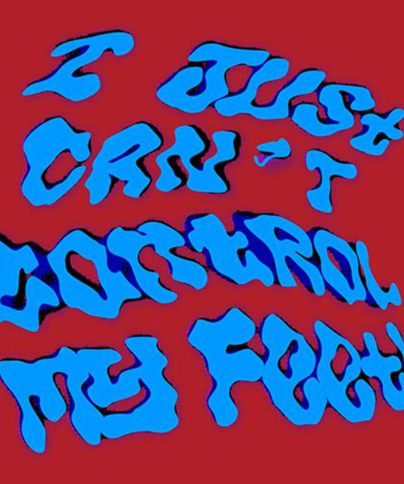 XIN SEHA - EP [I Just Can't Control My Feet!] - Album Kpop, visuel coloré rouge et bleu du cover de XIN SEHA