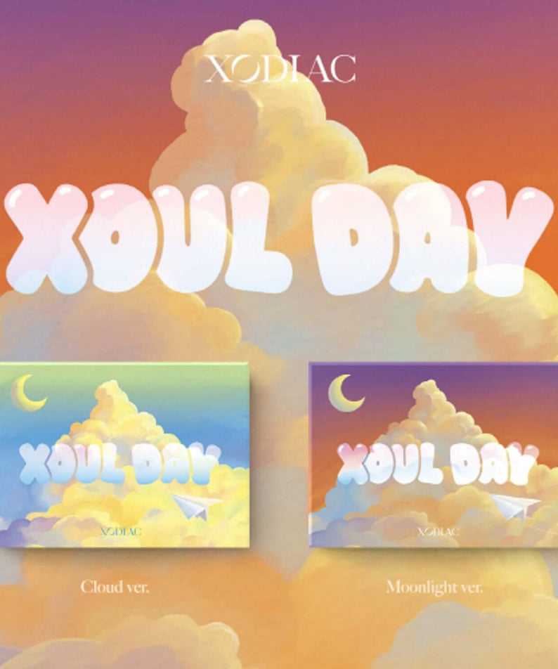 XODIAC - [XOUL DAY] (POCA) Set of 2 - Album Kpop : deux versions “Cloud” et “Moonlight” sur fond nuage pastel