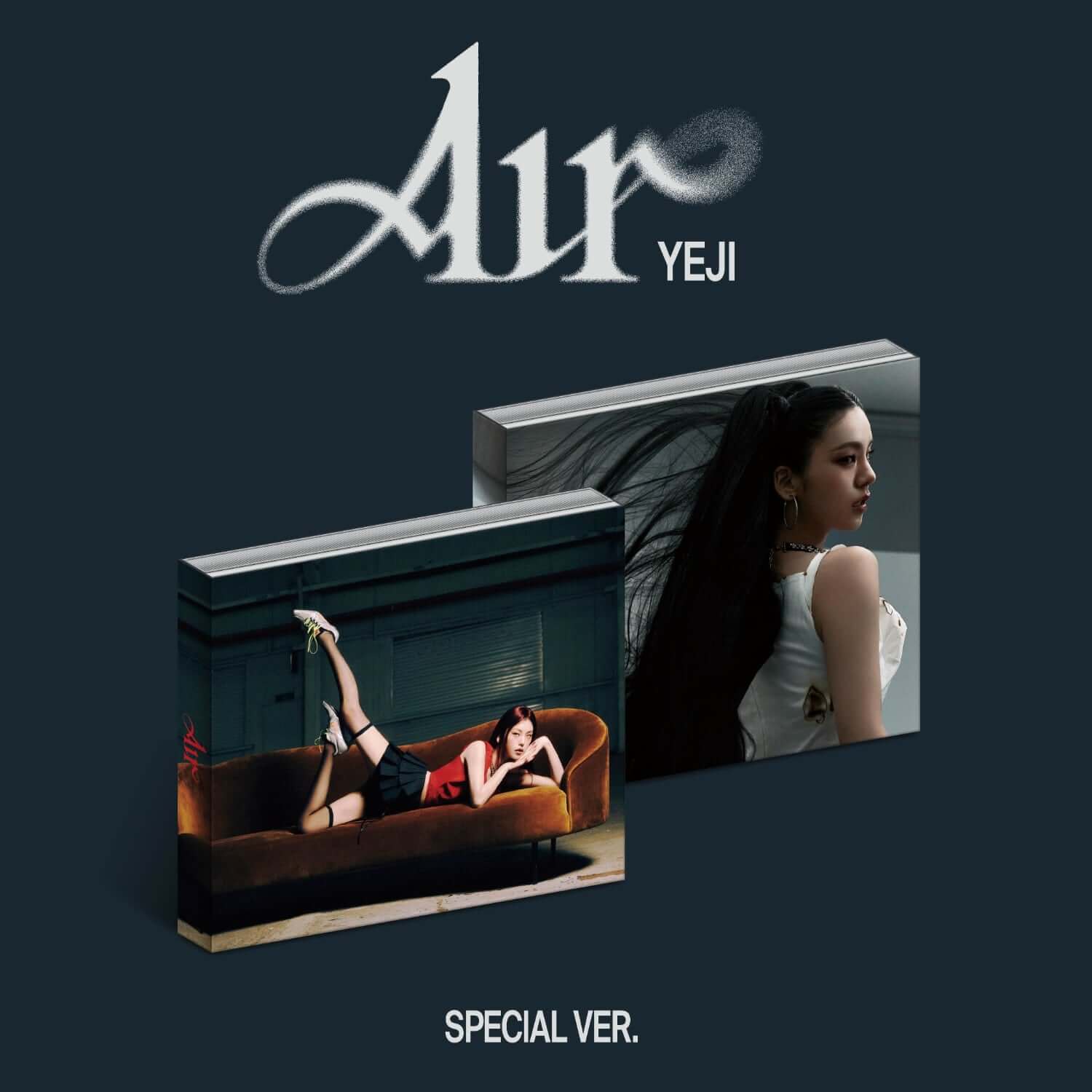 YEJI (ITZY) - 1st Album YEJI [Air] (SPECIAL VER.) - Album Kpop, pochette spéciale “Air” avec photo YEJI sur fond bleu