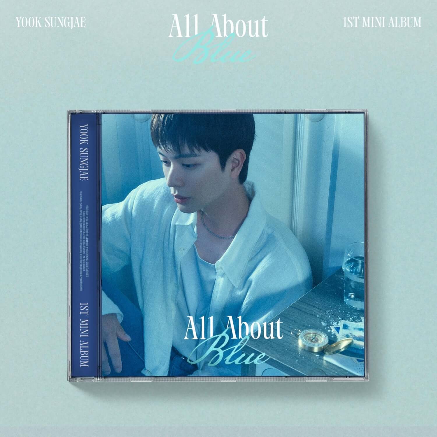 YOOK SUNGJAE - [All About Blue] (JEWEL Ver.) - Album Kpop : cover bleu du mini-album, boîtier avec photos du chanteur.