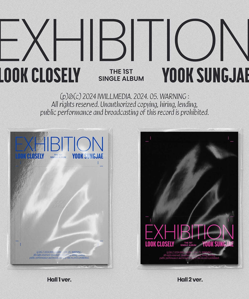 YOOK SUNGJAE - EXHIBITION : Look Closely (Random) - Album Kpop, visuel pochette 1st single, design “EXHIBITION” Hall ver.