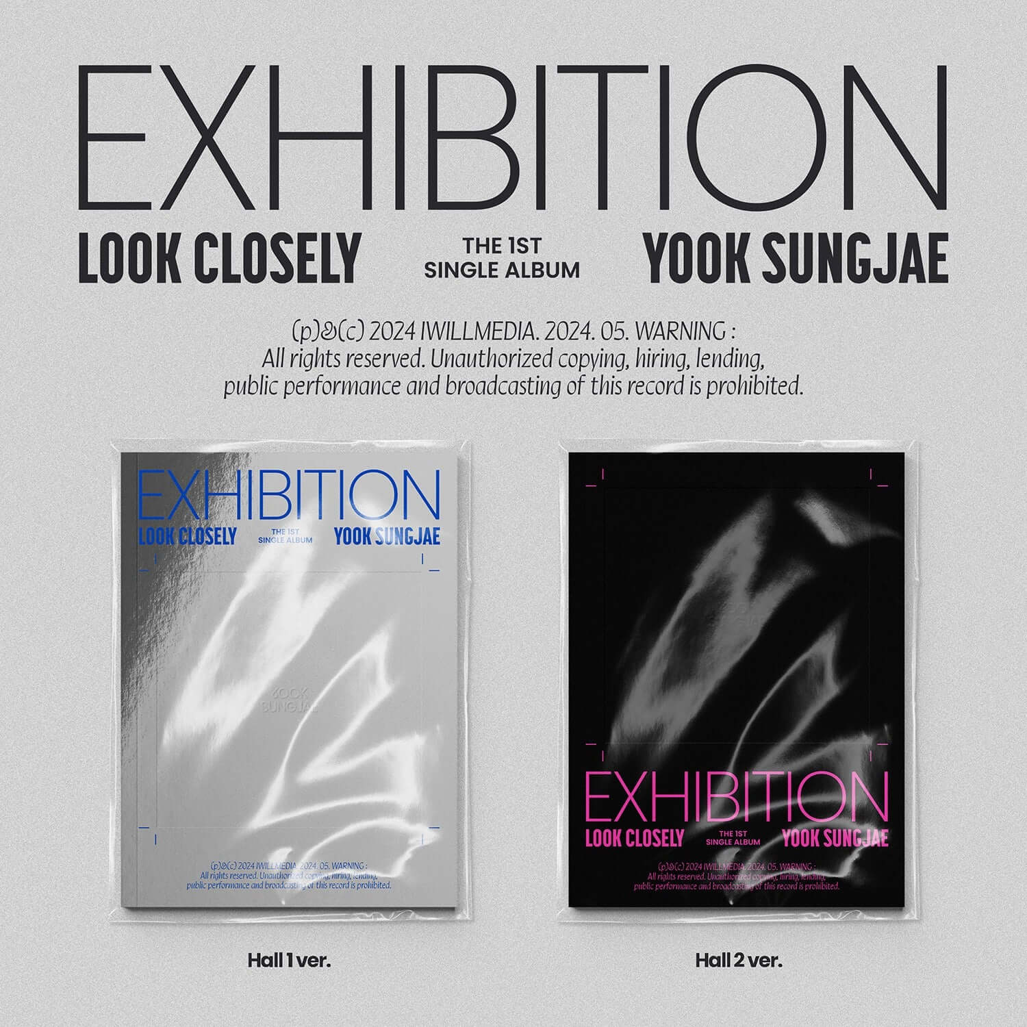 YOOK SUNGJAE - EXHIBITION : Look Closely (Random) - Album Kpop, visuel pochette 1st single, design “EXHIBITION” Hall ver.