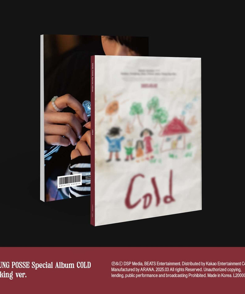 YOUNG POSSE - Special Album [COLD] (Making ver.) - Album Kpop, pochette imprimée “Cold” sur table, style K-pop, fanpack.