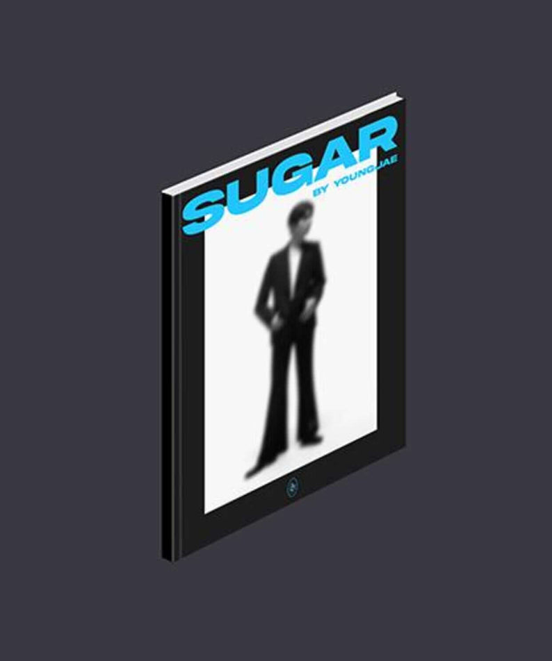 YOUNGJAE - 2nd Mini Album [SUGAR] (BLACK VER.) - Album Kpop, jaquette noire SUGAR sur fond sombre, visuel fan K-pop